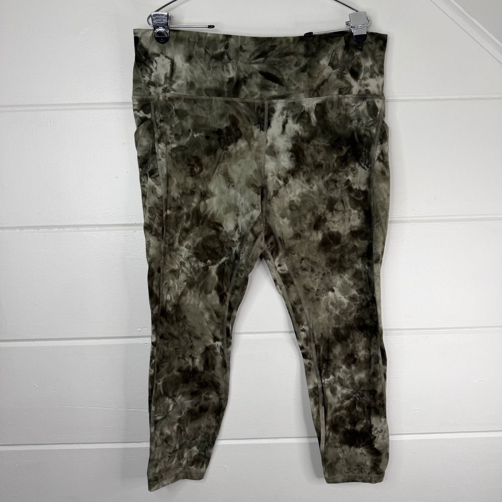 Lululemon Align High Rise Pant Leggings w Pockets Plus Size 18 Green Tie Dye
